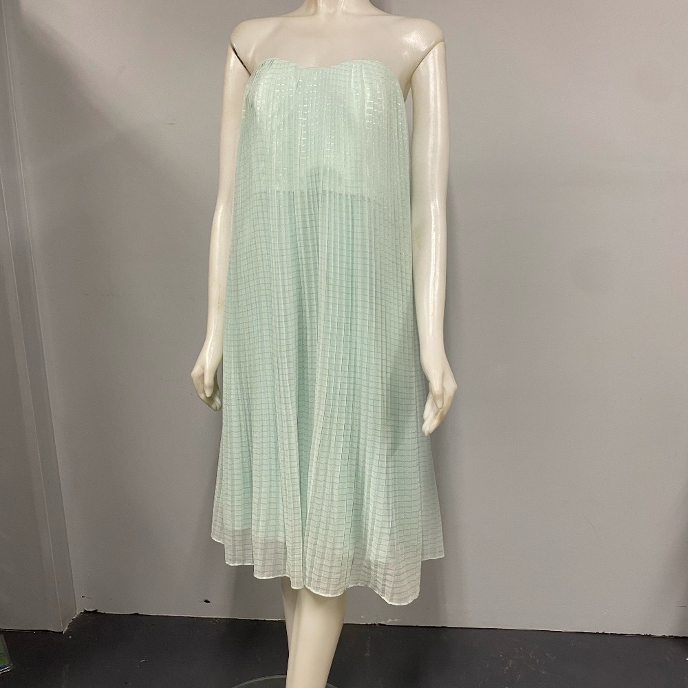 French Connection $218 Shelby Sparkle Strapless Dress (Surf Spray/Silver) 6 NEW